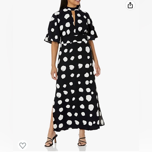 TRUTH & FABLE Women's Keyhole Maxi Evening Dress with Side Slits - Picture 4 of 5